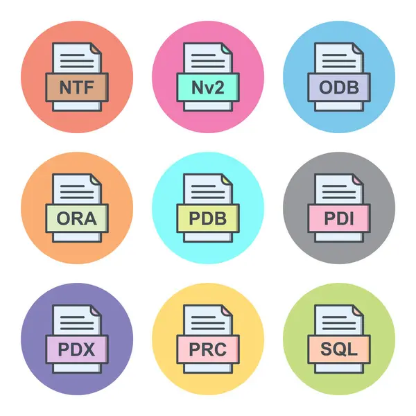 Ensemble Icônes Formats Fichiers — Image vectorielle