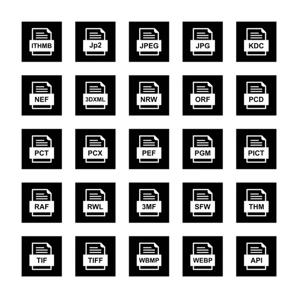 Ensemble Icônes Formats Fichiers — Image vectorielle