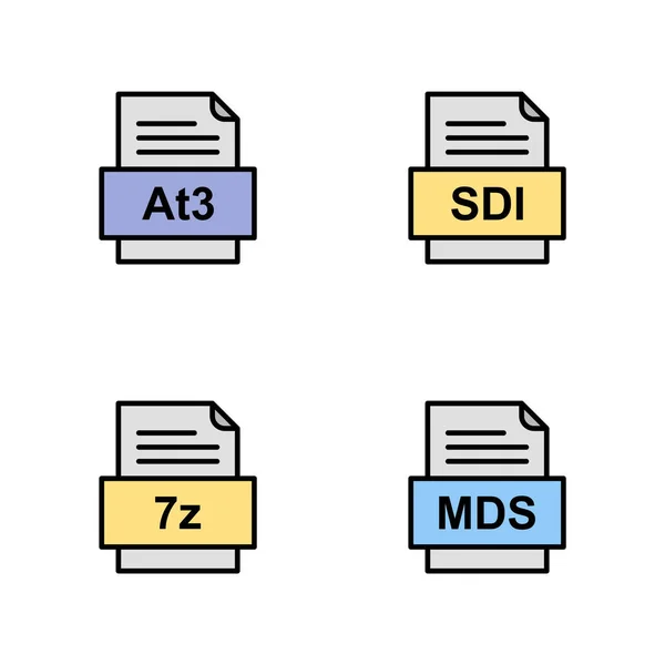 Ensemble Icônes Formats Fichiers — Image vectorielle