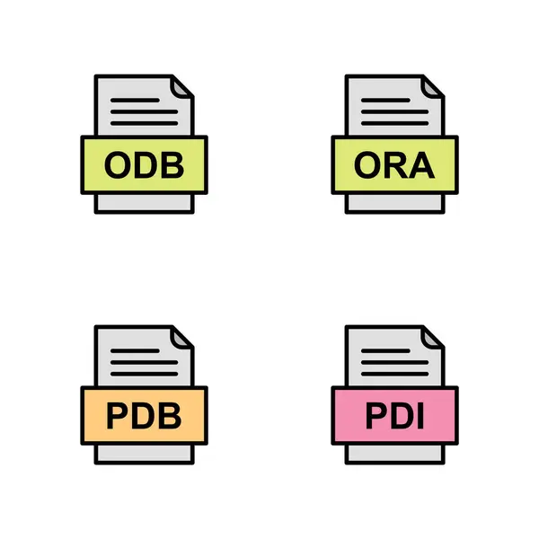 Set Van Bestandsformaten Pictogrammen — Stockvector