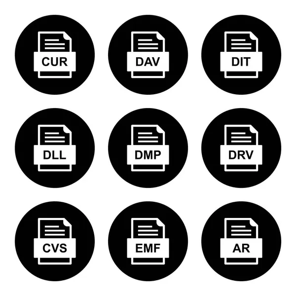 Ensemble Icônes Formats Fichiers — Image vectorielle