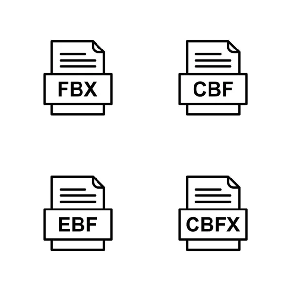 4つのファイル形式のアイコンのセット — ストックベクタ