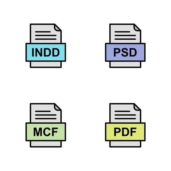 Set Von Symbolen Für Dateiformate — Stockvektor