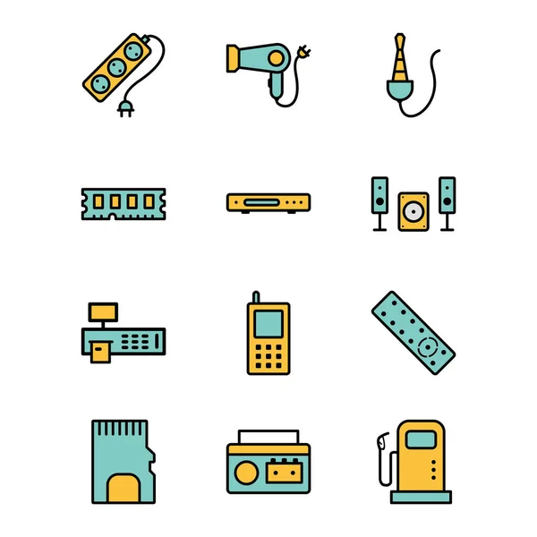 Conjunto Iconos Web Electrodomésticos — Vector de stock