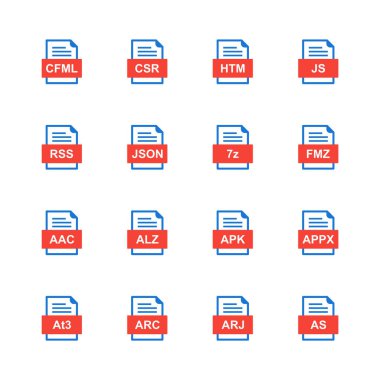 9 dosya biçimi simgesi kümesi