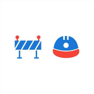 Beyaz arkaplanda 2 set inşaat simgesi izole edildi...