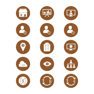 Beyaz Arkaplanda İzole Edilmiş 15 İş Simgesi Sayfası...