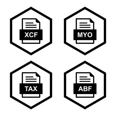 4 dosya biçimi simgesi kümesi