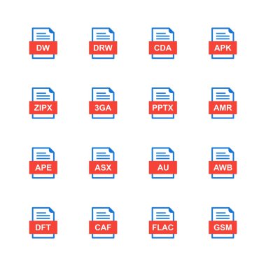 9 dosya biçimi simgesi kümesi