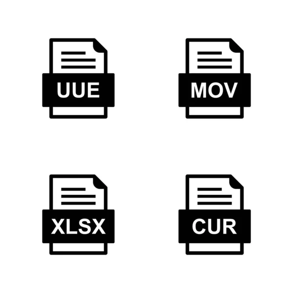 Set Von Symbolen Für Dateiformate — Stockvektor