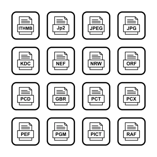 Conjunto Iconos Formatos Archivo — Vector de stock