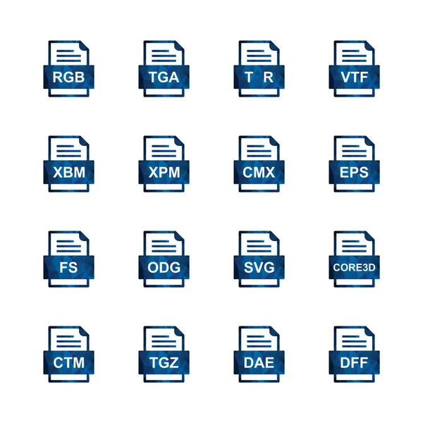 Ensemble Icônes Formats Fichiers — Image vectorielle