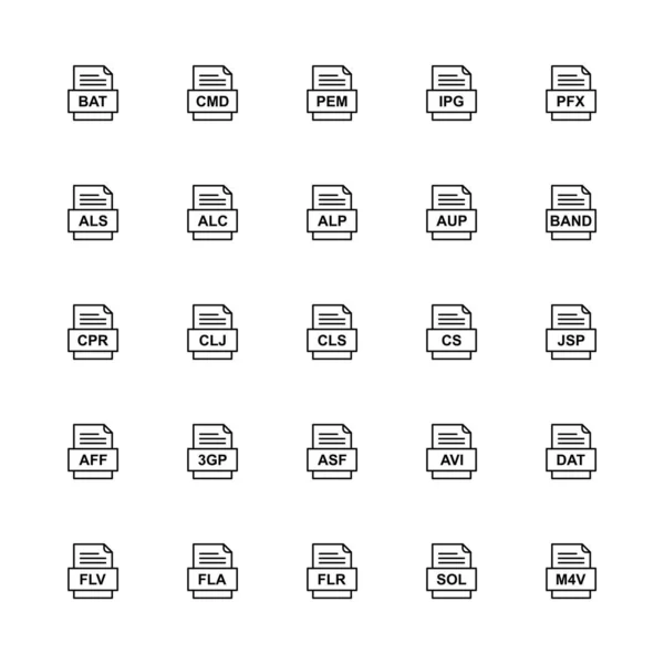 Ensemble Icônes Formats Fichiers — Image vectorielle