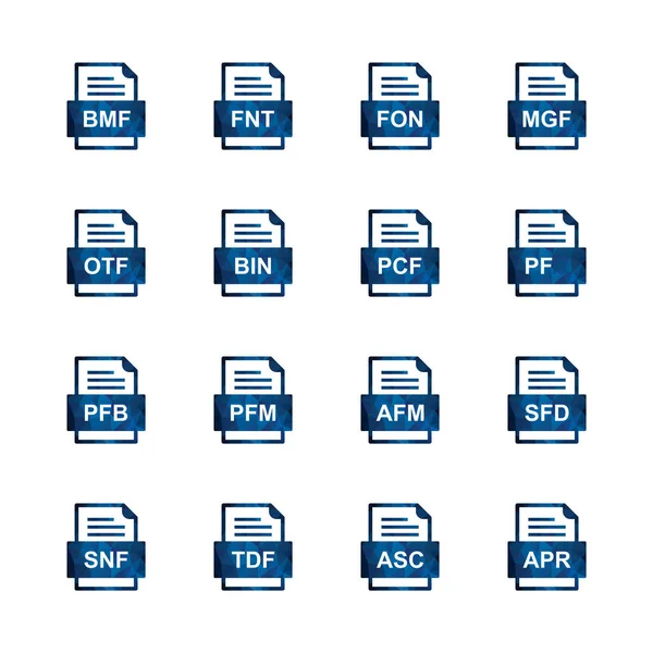 Ensemble Icônes Formats Fichiers — Image vectorielle