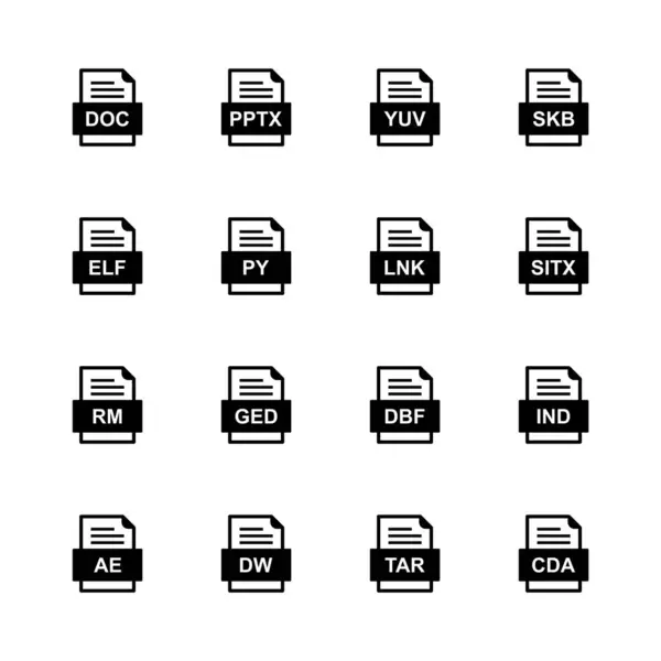 Ensemble Icônes Formats Fichiers — Image vectorielle