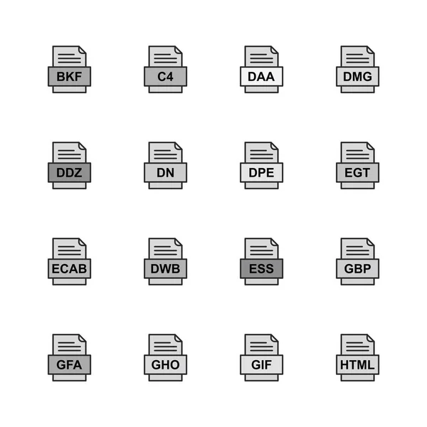 9ファイル形式のアイコンのセット — ストックベクタ