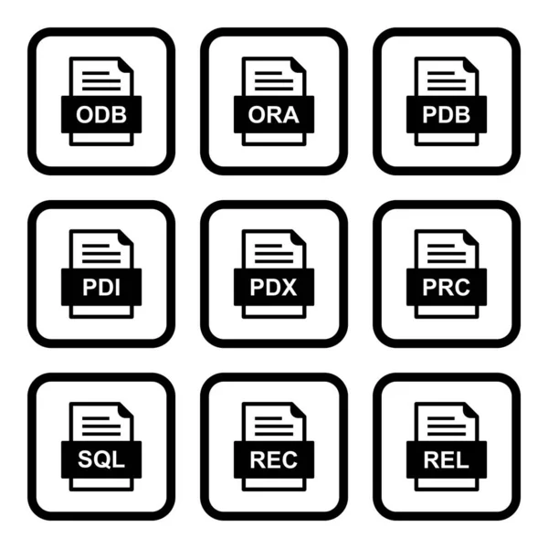 Set Von Symbolen Für Dateiformate — Stockvektor