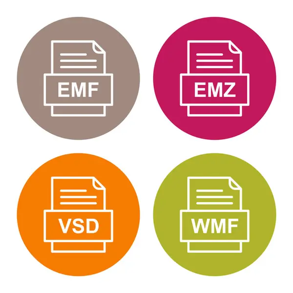 Ensemble Icônes Formats Fichiers — Image vectorielle