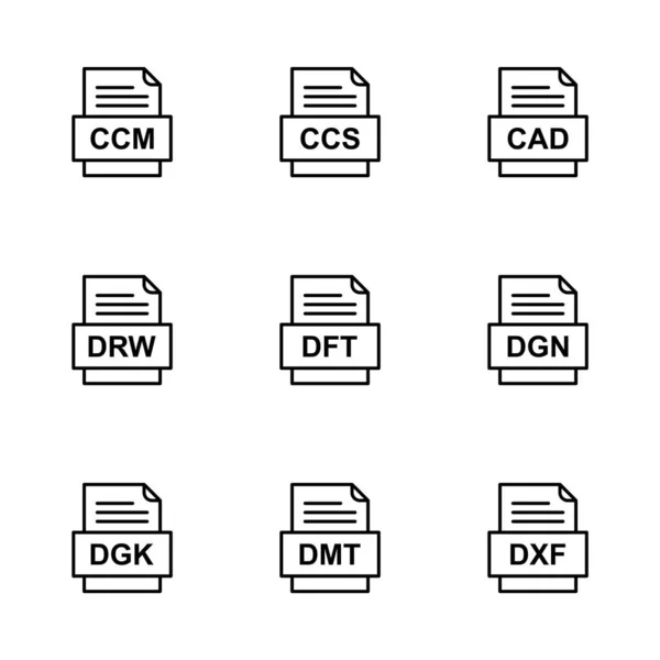 Set File Formats Icons — Stock Vector