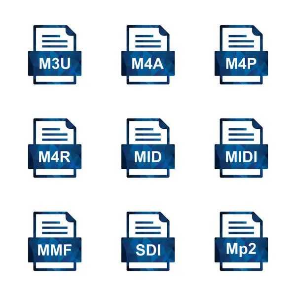 Set File Formats Icons — Stock Vector