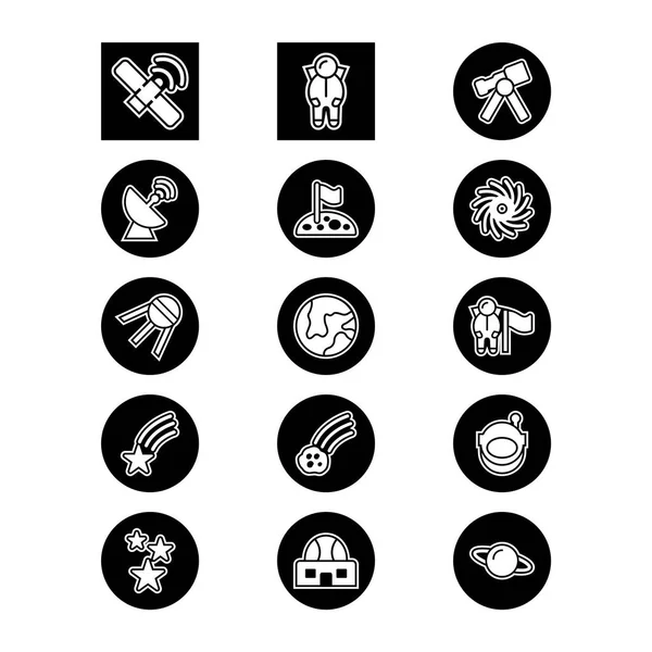 Set Iconos Astronómicos Sobre Fondo Blanco Vector Elementos Aislados — Vector de stock