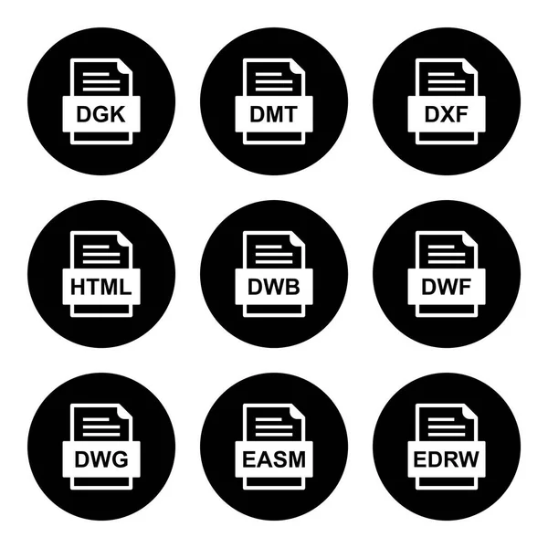 Set Von Symbolen Für Dateiformate — Stockvektor