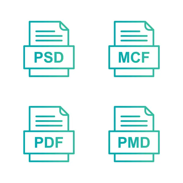 Set Van Bestandsformaten Pictogrammen — Stockvector