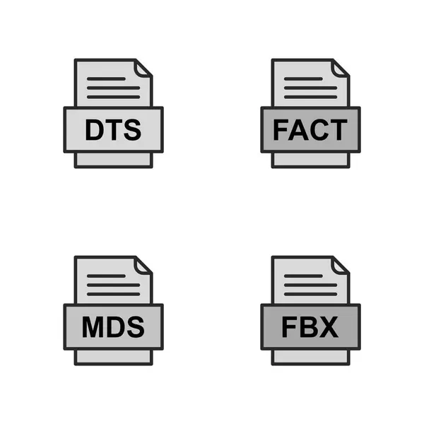 Set File Formats Icons — Stock Vector