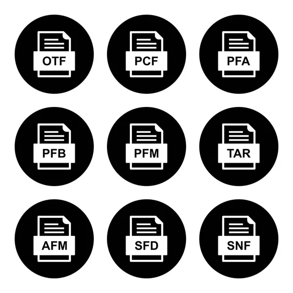 Set File Formats Icons — Stock Vector