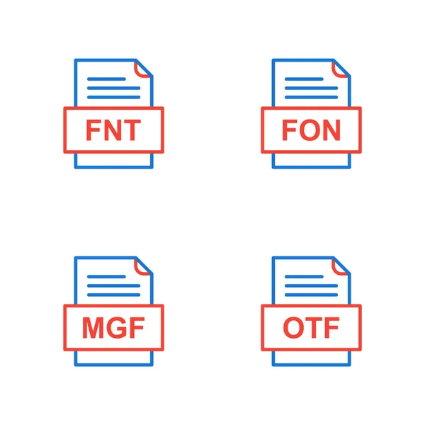 4つのファイル形式のアイコンのセット — ストックベクタ