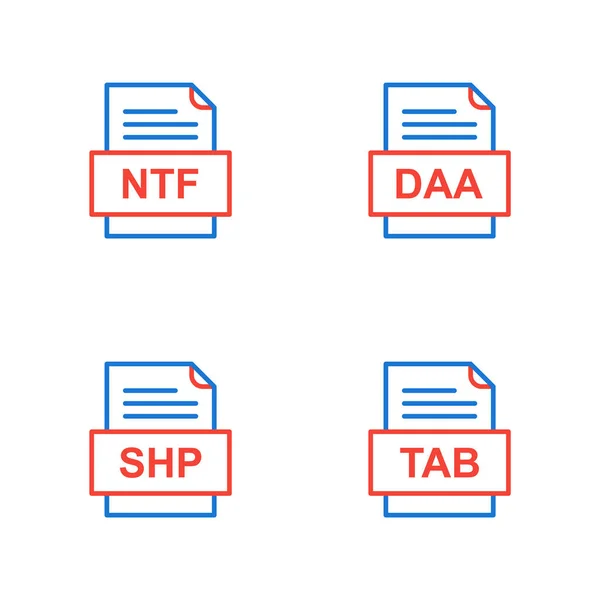 Set Von Symbolen Für Dateiformate — Stockvektor