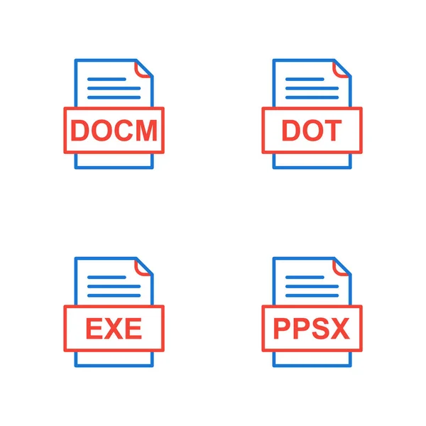 Conjunto Ícones Formatos Arquivo —  Vetores de Stock