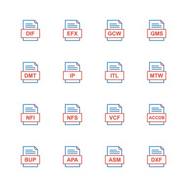 9 dosya biçimi simgesi kümesi