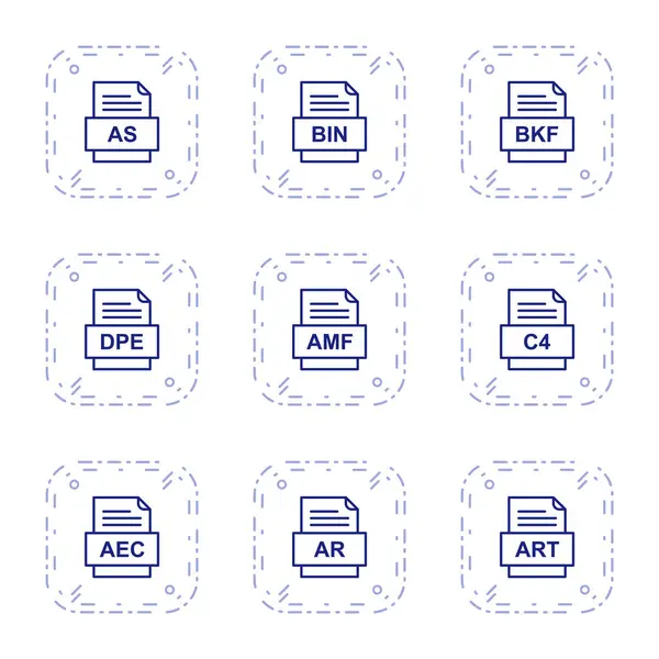 Conjunto Ícones Formatos Arquivo —  Vetores de Stock