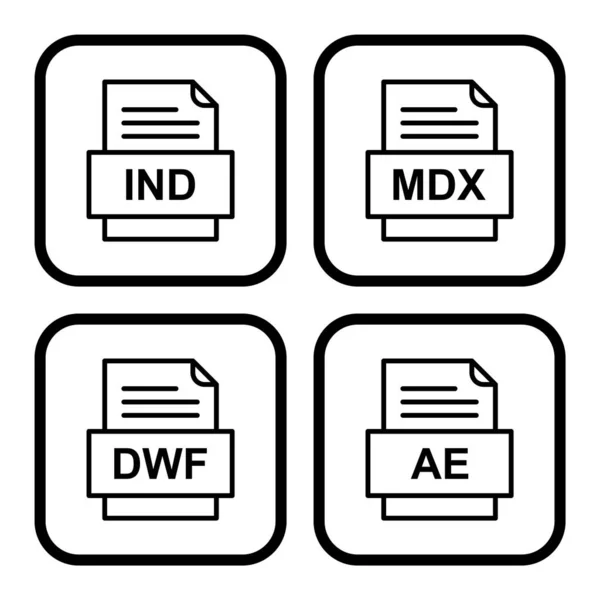 Set File Formats Icons — Stock Vector