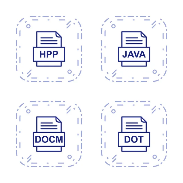 Ensemble Icônes Formats Fichiers — Image vectorielle