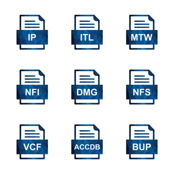 Set Von Symbolen Für Dateiformate — Stockvektor