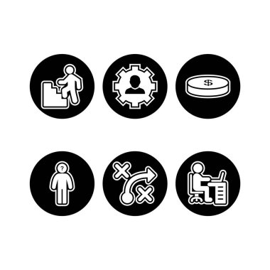 Kişisel ve ticari kullanım için 6 Simge İş Seti...