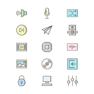 Kişisel ve iletişim için multimedya simgesi...