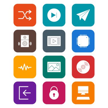 Kişisel ve iletişim için multimedya simgesi...