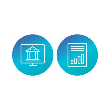 2 Bankacılık Simgesi Beyaz Arkaplanda İzole Edildi...