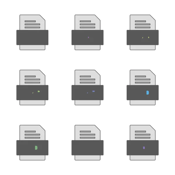 Conjunto Iconos Formatos Archivo — Archivo Imágenes Vectoriales