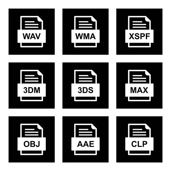 Conjunto Iconos Formatos Archivo — Archivo Imágenes Vectoriales