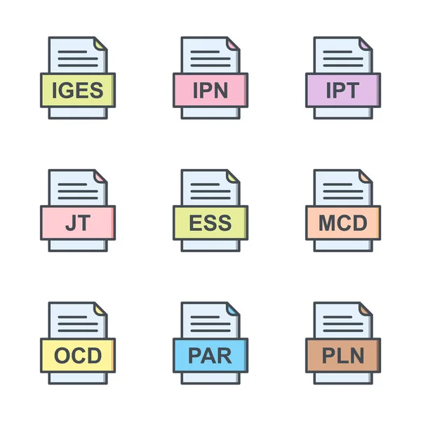 Set File Formats Icons — Stock Vector