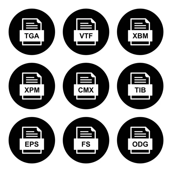 Uppsättning Filformat Ikoner — Stock vektor