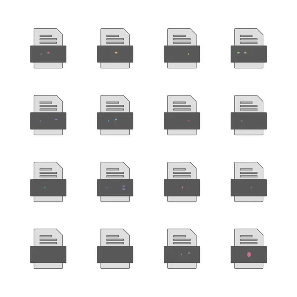 Set Von Symbolen Für Dateiformate — Stockvektor