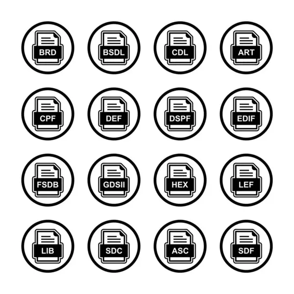 Ensemble Icônes Formats Fichiers — Image vectorielle