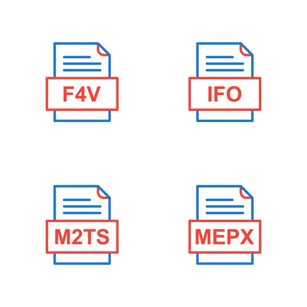 Set File Formats Icons — Stock Vector