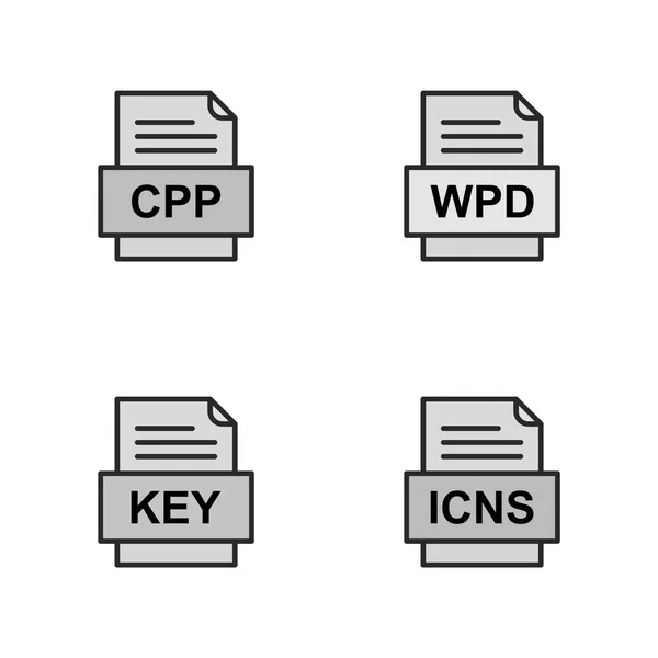 Zestaw Ikon Formatów Plików — Wektor stockowy