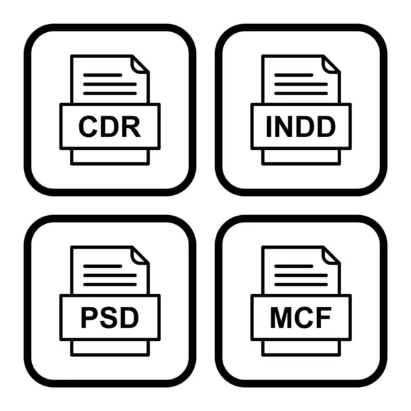 Set Von Symbolen Für Dateiformate — Stockvektor